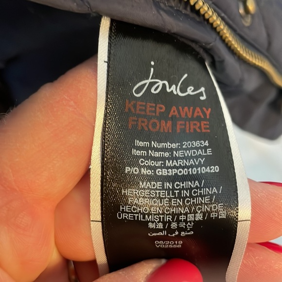 Joules quilted navy blue coat US size 8 - Picture 11 of 12